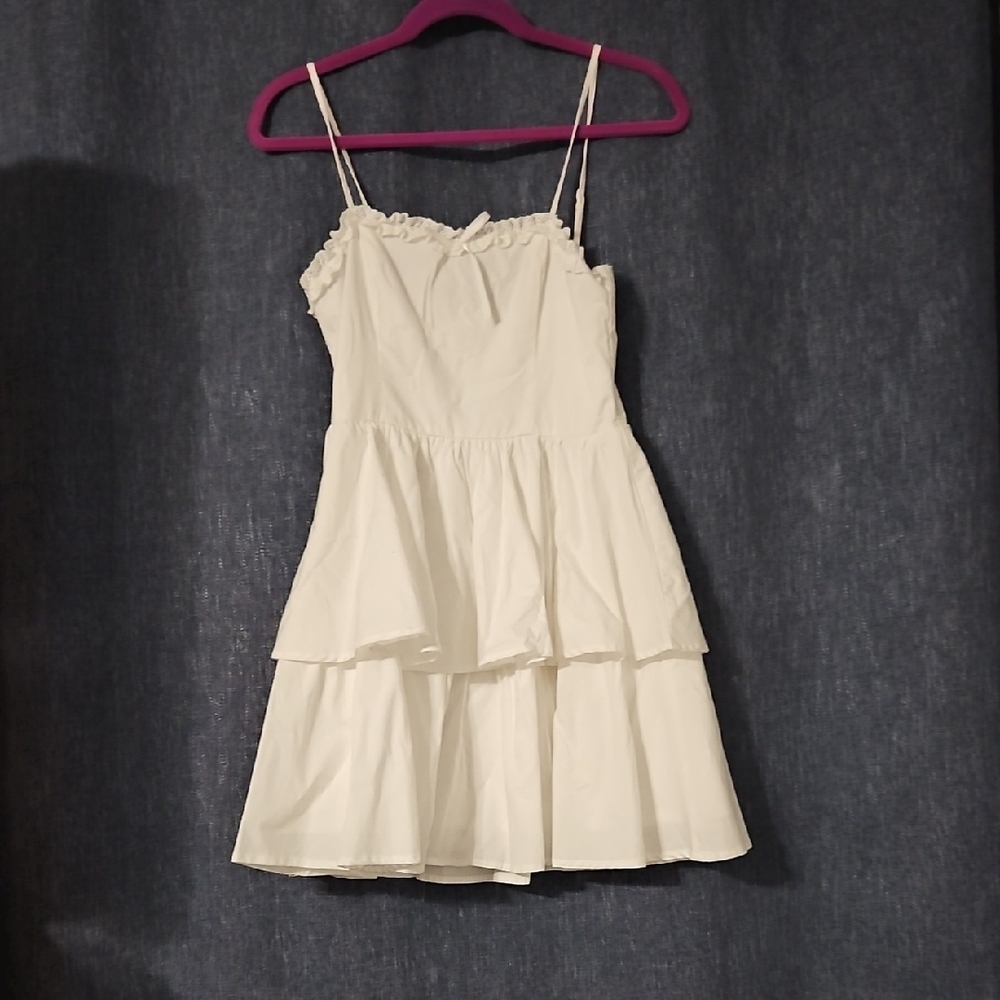 Olive Tiered Mini Dress Altar'd State - Picture 3 of 3